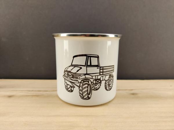 Unimog 406 Oldtimer Emaille Tasse